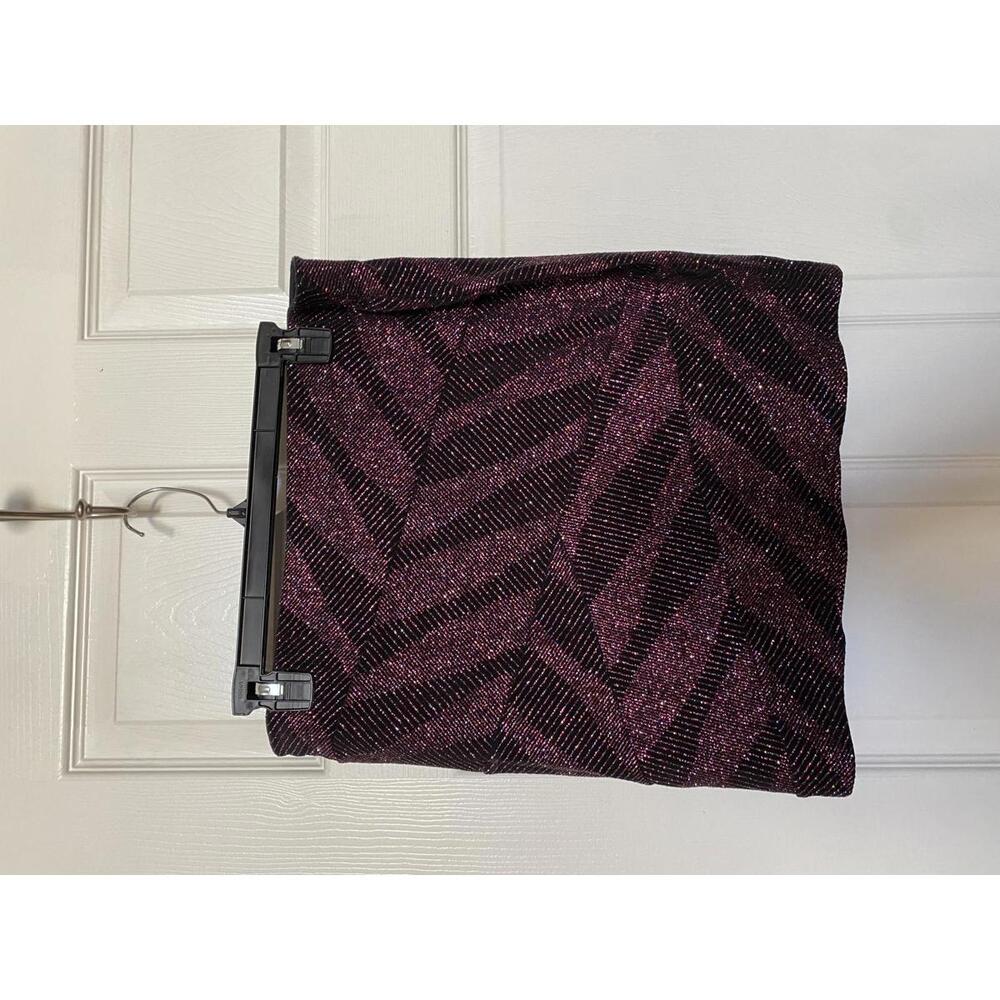 Women's Glittery Purple and Black Patterned Dance Skirt